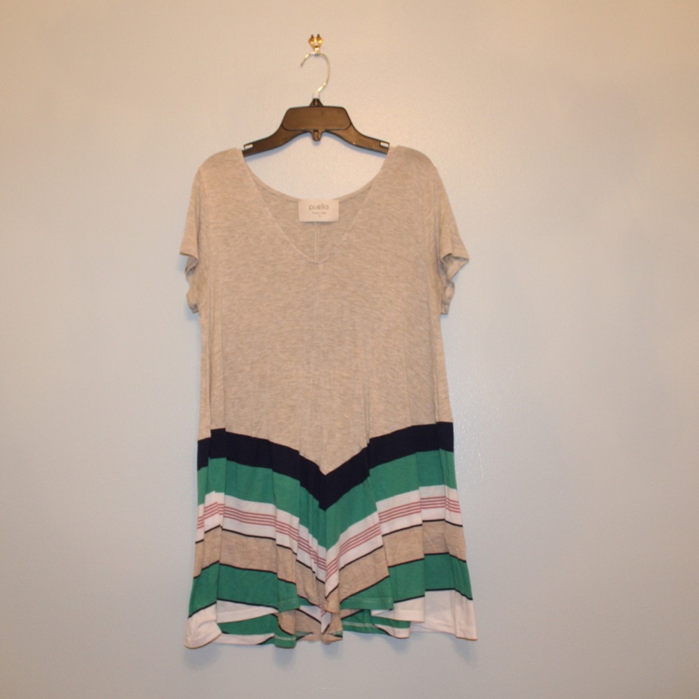 Oatmeal Stripped Swing Top